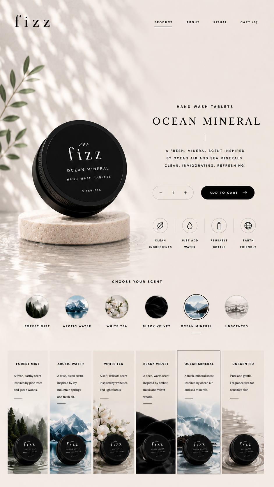 Ocean Mineral hand wash tablets