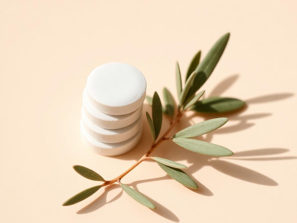 Fizz tablets with olive branch